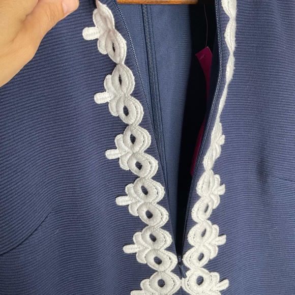 NWT Lilly Pulitzer Navy Callista High Collar Shift Dress true navy size small - Picture 12 of 14